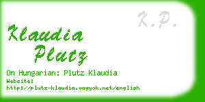 klaudia plutz business card